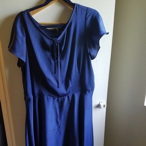 Dress in blue satin